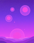 Cosmic Glowing Spheres Pink Purple Sky Rug - Cutout View