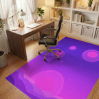 Cosmic Glowing Spheres Pink Purple Sky Rug Office View