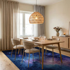 Cosmic Nebula Starry Blues Rug - Dining Room View