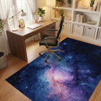 Cosmic Nebula Starry Blues Rug - Office View