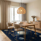 Cosmic Planets Starry Night Rug - Dining Room View