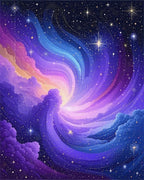Cosmic Swirl Galaxy Stars Pattern Rug - Cutout View