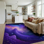 Cosmic Swirl Galaxy Stars Pattern Rug - Living Room View