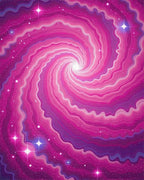 Cosmic Swirl Pink Nebula Rug - Cutout View