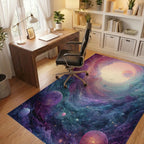 Cosmic Swirling Nebula Planets Rug Office View