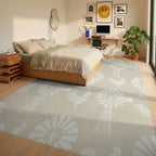Country Farm Rooster Windmill Whimsical Rug Bedroom View