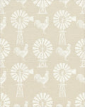 Country Farm Rooster Windmill Whimsical Rug - Cutout View