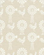 Country Farm Rooster Windmill Whimsical Rug - Cutout View