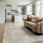 Country Farm Rooster Windmill Whimsical Rug Living Room View