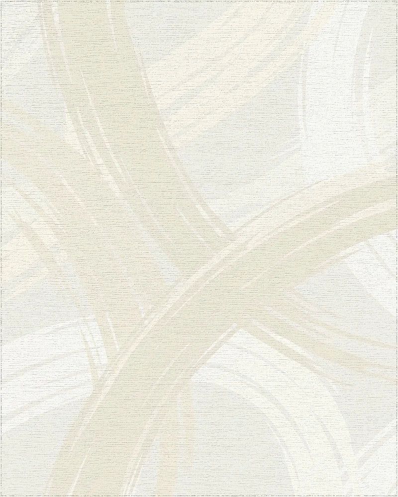 Cream Abstract Brush Stroke Rug - Cutout View