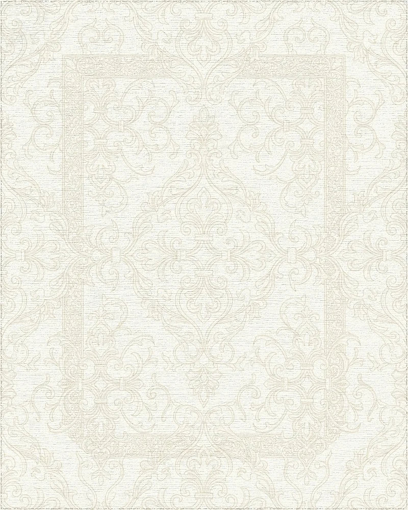 Cream Antique Scrollwork Medina Rug - Cutout View