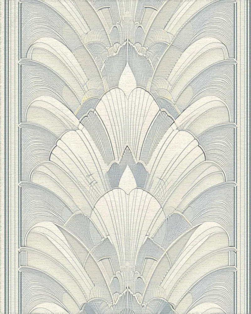 Cream Art Deco Fan Rug - Cutout View