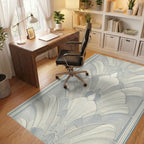 Cream Art Deco Fan Rug Office View