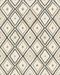 Cream Beige Diamond Tribal Rug - Cutout View