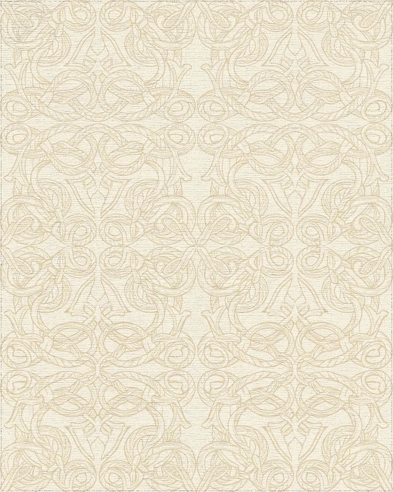 Cream Beige Intertwined Celtic Knot Rug - Cutout View