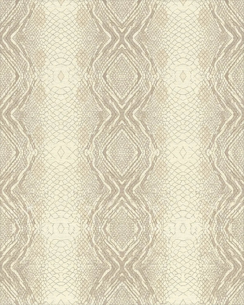 Cream Beige Snakeskin Texture Rug - Cutout View