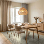 Cream Beige Snakeskin Texture Rug Dining Room View