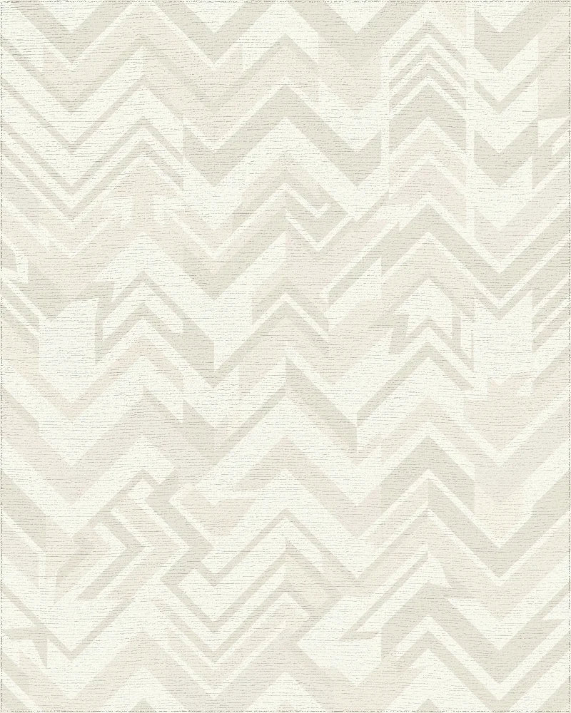 Cream Chevron Abstract Geometric Rug - Cutout View
