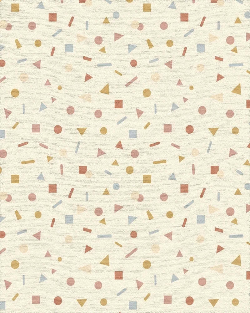 Cream Confetti Geometric Scatter Rug - Cutout View