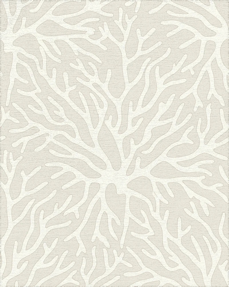 Cream Coral Branch Repeat Rug - Cutout View