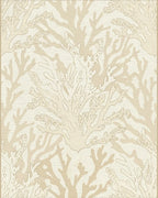 Cream Coral Reef Botanical Scene Rug - Cutout View