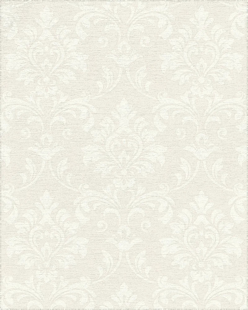 Cream Damask Scroll Accent Accents Rug - Cutout View
