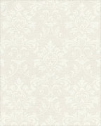 Cream Damask Scroll Accent Accents Rug - Cutout View
