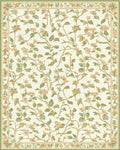 Cream Floral Garden Vine Rug - Cutout View