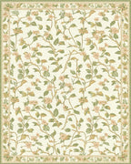 Cream Floral Garden Vine Rug - Cutout View