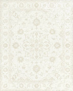 Cream Floral Medallion Traditional Rug - Cutout View