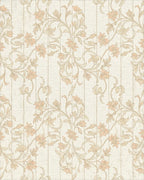 Cream Floral Vine Scroll Rug - Cutout View