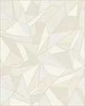 Cream Geometric Faceted Abstraction Rug - Cutout View