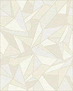 Cream Geometric Faceted Abstraction Rug - Cutout View
