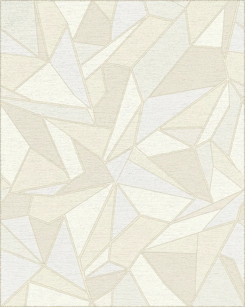 Cream Geometric Faceted Abstraction Rug - Cutout View