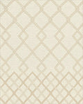 Cream Geometric Interlocking Lattice Rug - Cutout View