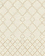 Cream Geometric Interlocking Lattice Rug - Cutout View