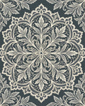 Cream Lace Floral Medallion Rug - Cutout View