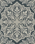 Cream Lace Floral Medallion Rug - Cutout View
