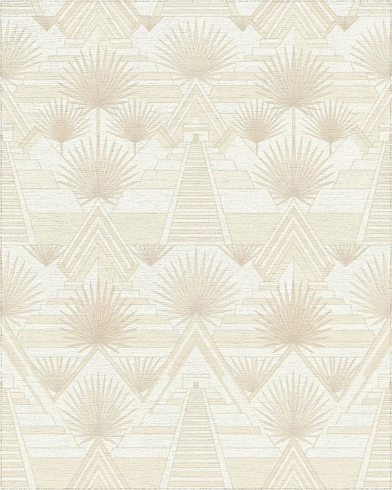 Cream Maya Temple Sunburst Rug - Cutout View