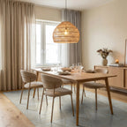 Cream Maya Temple Sunburst Rug Dining Room View