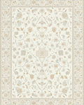 Cream Pastel Floral Garden Medallion Rug - Cutout View