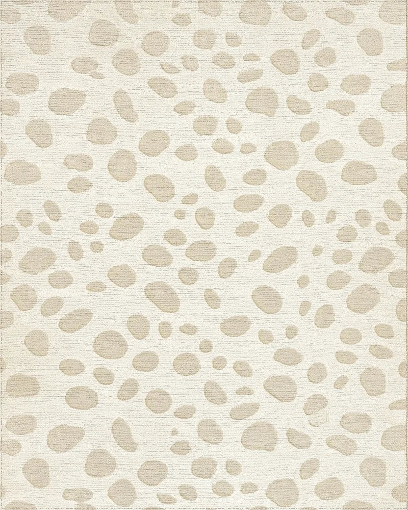 Cream Sand Spots Contemporary Rug - Cutout View