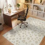 Cream Sand Spots Contemporary Rug - Office View