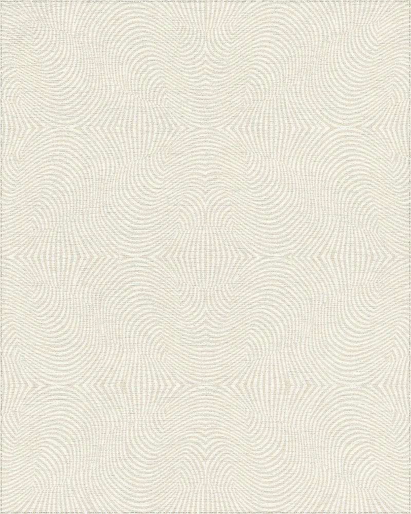 Cream Swirl Optical Illusion Rug - Cutout View