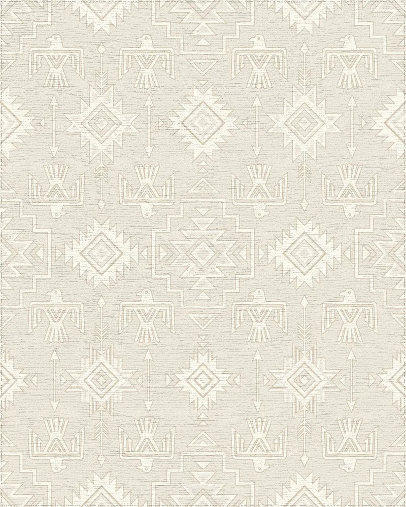 Cream Thunderbird Geometric Arrangement Rug - Cutout View