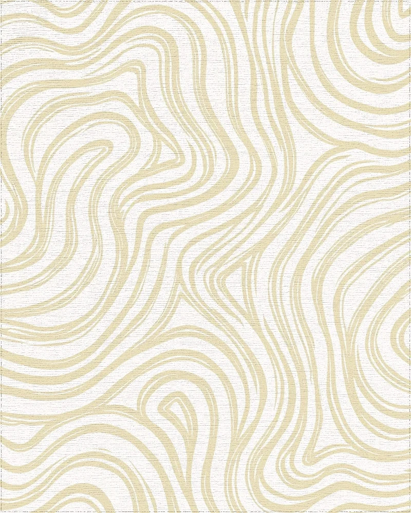 Creamy Swirl Pattern Rug - Cutout View