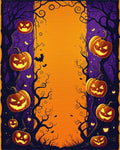 Creepy Halloween Jack O Lantern Design Rug - Cutout View