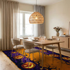 Creepy Halloween Jack O Lantern Design Rug - Dining Room View