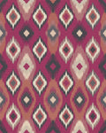 Crimson Abstract Diamond Medallion Rug - Cutout View