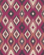 Crimson Abstract Diamond Medallion Rug - Cutout View